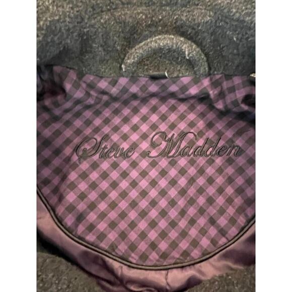 Steve Madden Wool Blend Pea Coat Jacket Women Medium Gray Neutral Minimalist - Picture 2 of 13